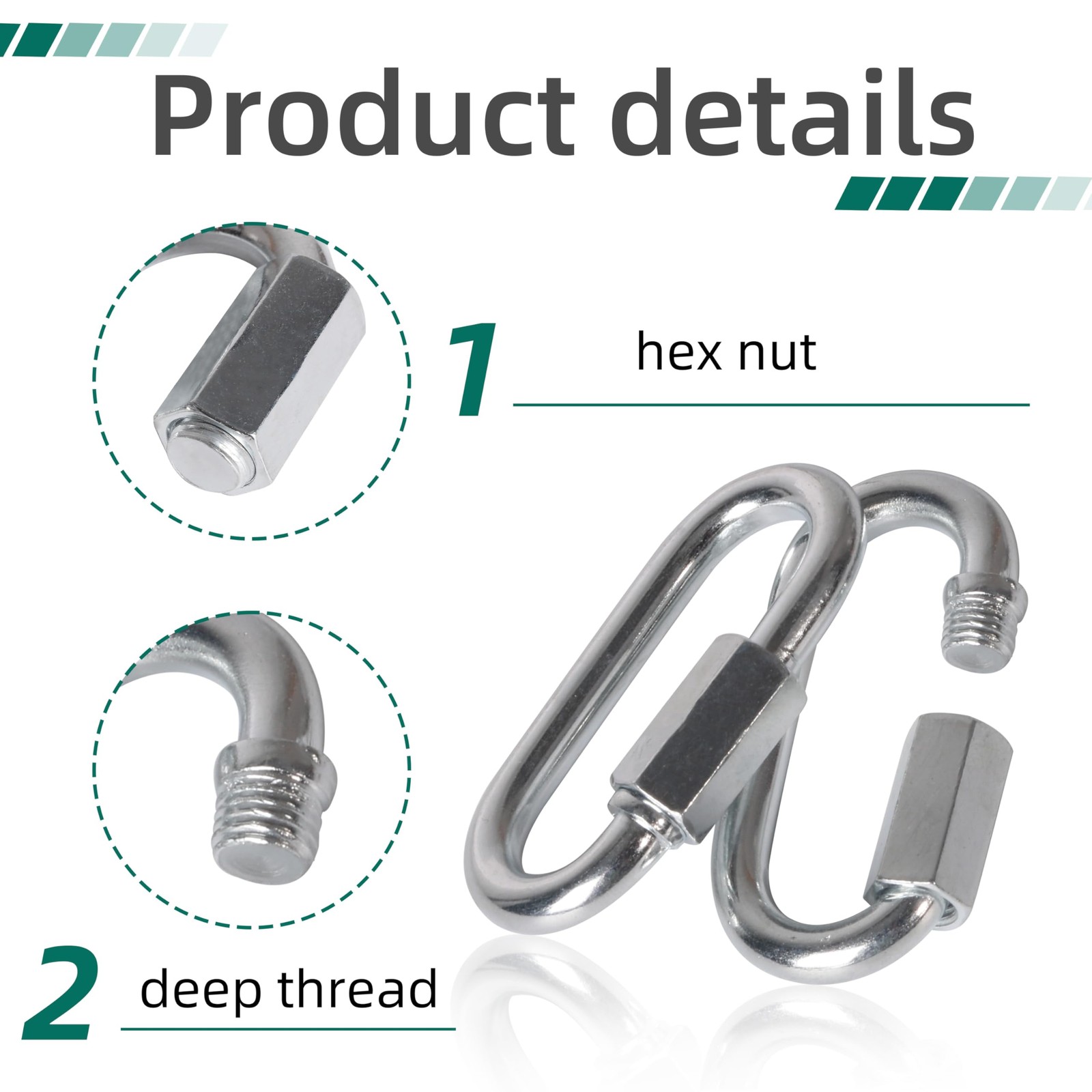 200pcs chain link,1/4 Inch link chains,Heavy Duty Chain Quick Link 660lbs Cap...