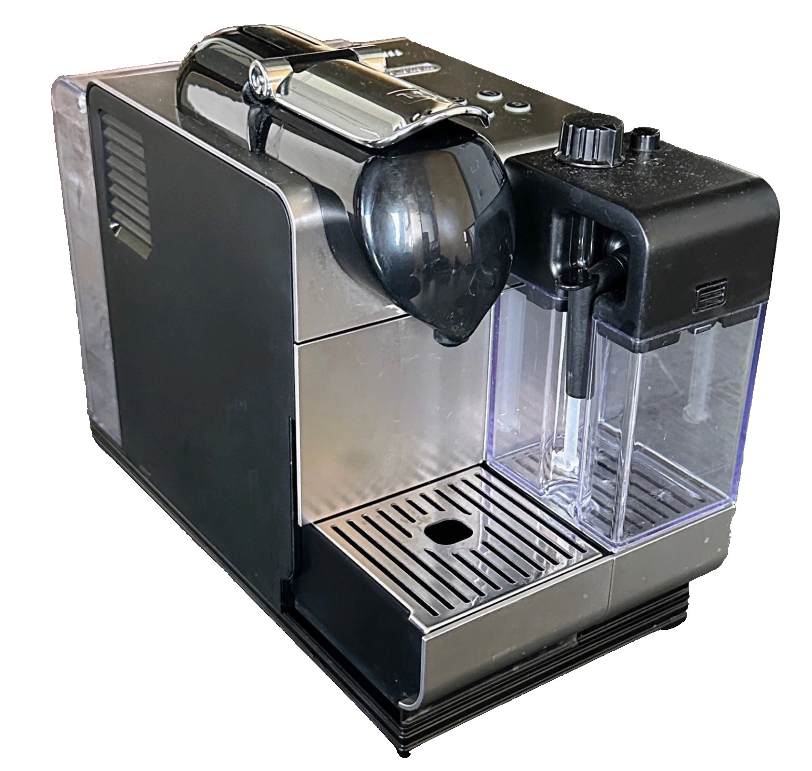 Nespresso Gray Delonghi Lattissima EN520S Capsule Espresso Maker + Milk Frother