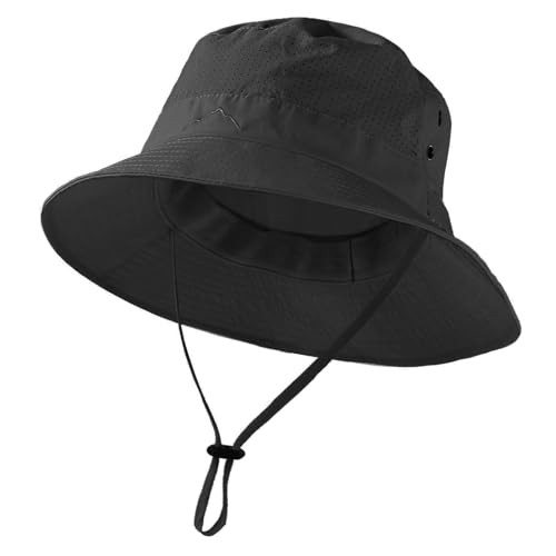 Cooling Sun Bucket Hat for Men Women Fishing Beach Safari Hats for Golf Black