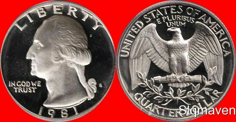 1981 S Type 1 Washington Quarter Cameo Gem Proof