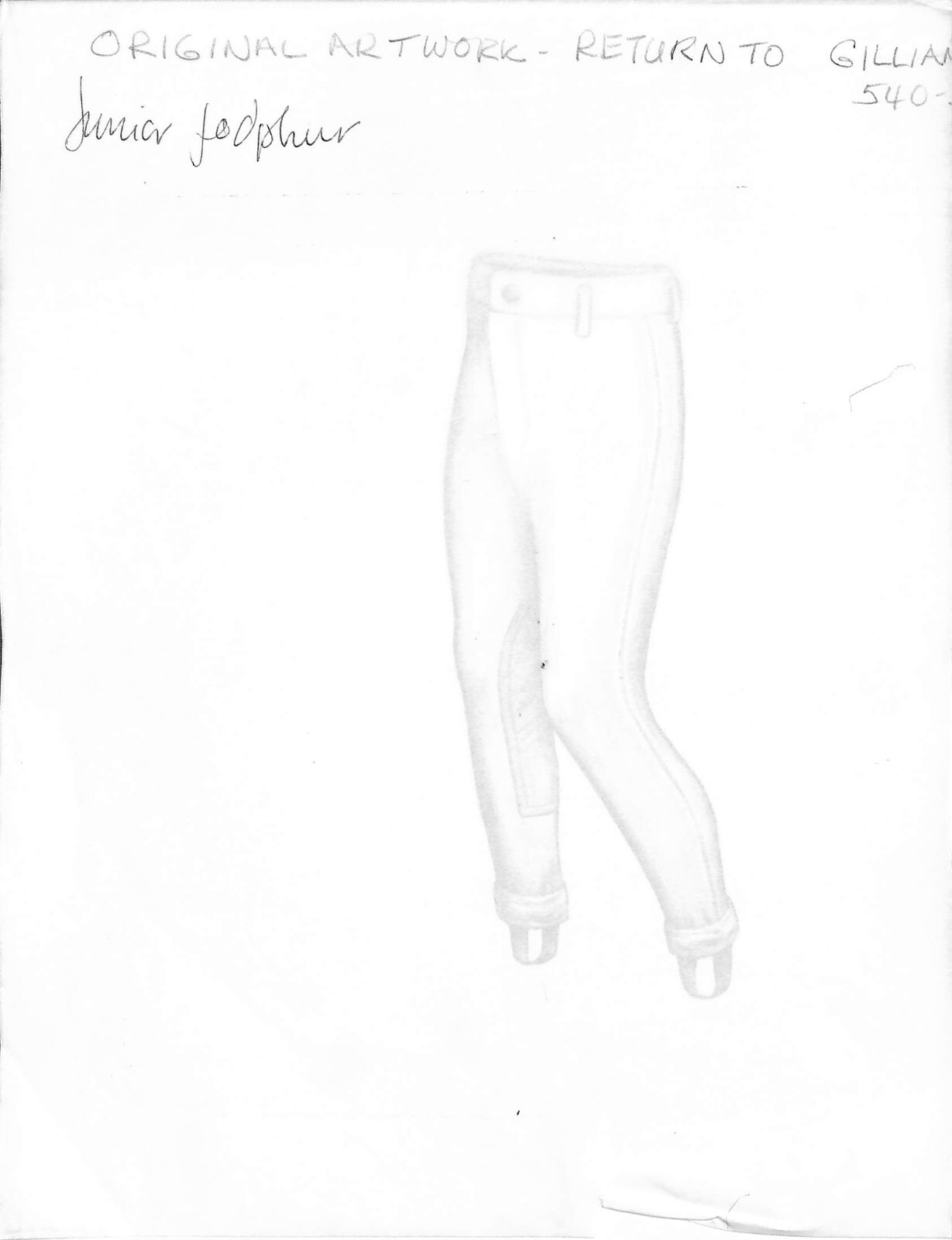 Junior Jodphur Graphite Drawing