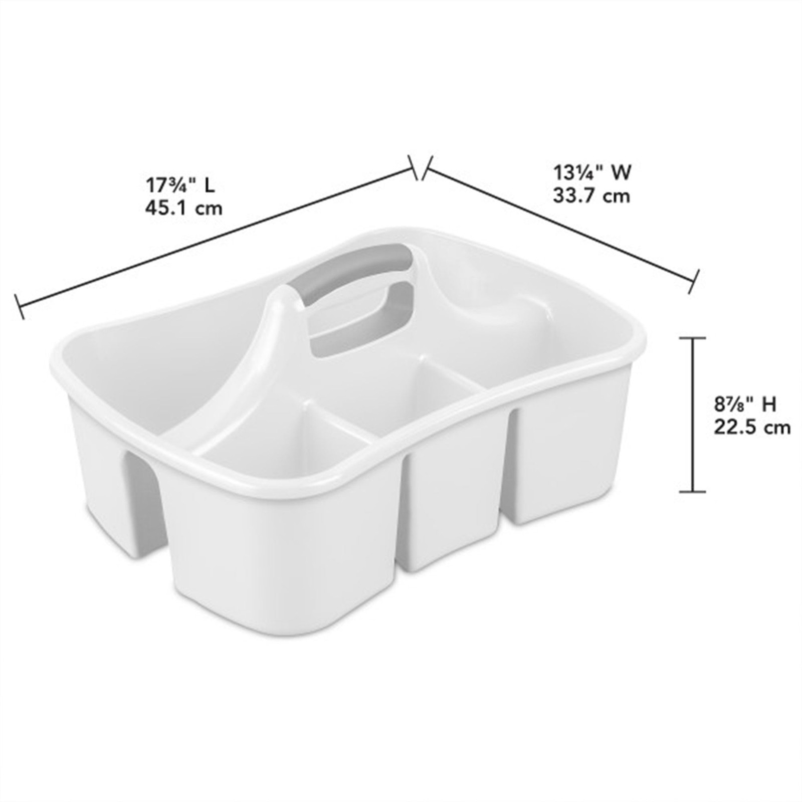 Divided Ultra™ Caddy, Easy Carry, Handy Plastic Utility Storage, White