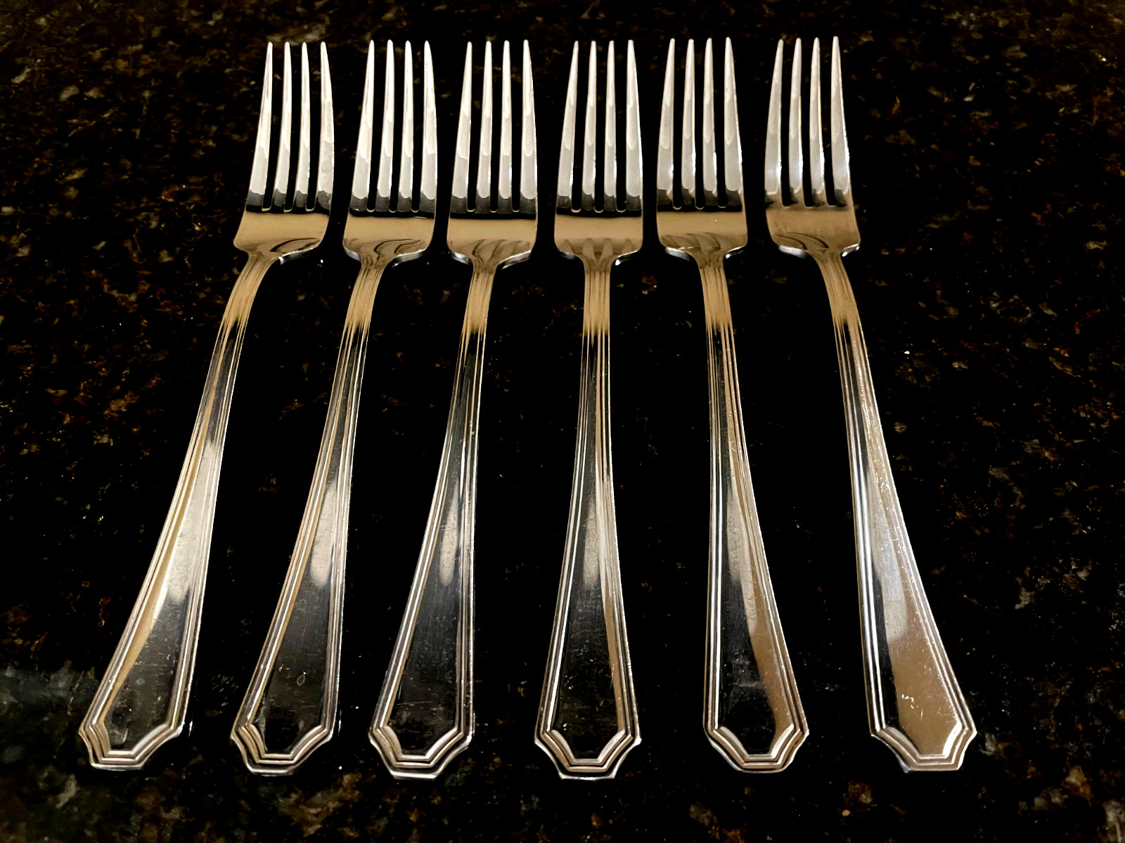 Wallace Arlington Stainless Flatware Dinner Forks Glossy 8 1/4" (Set Of 6)