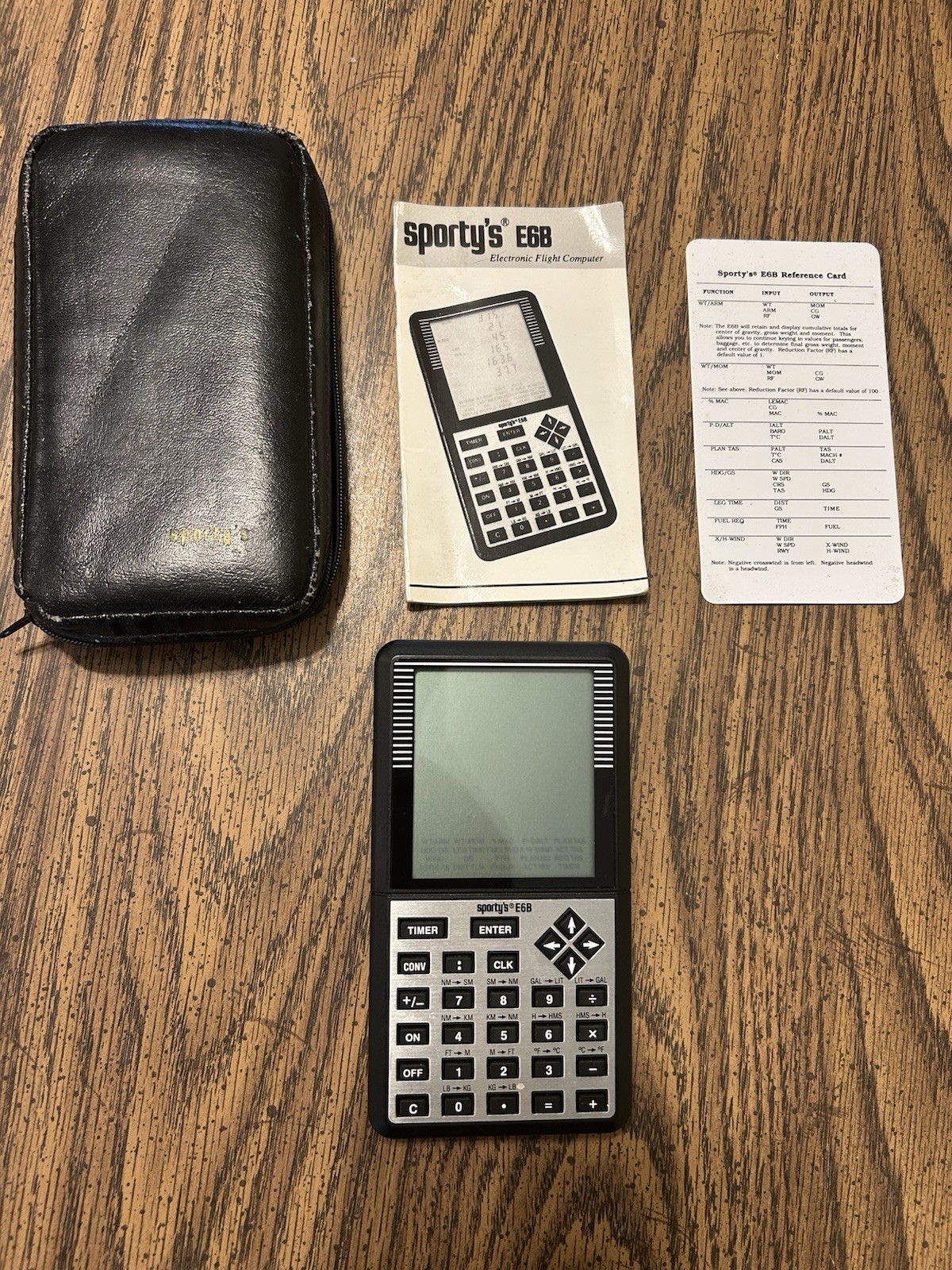 Sporty’s E6B Electronic Flight Computer With Case And Manual Tested Works