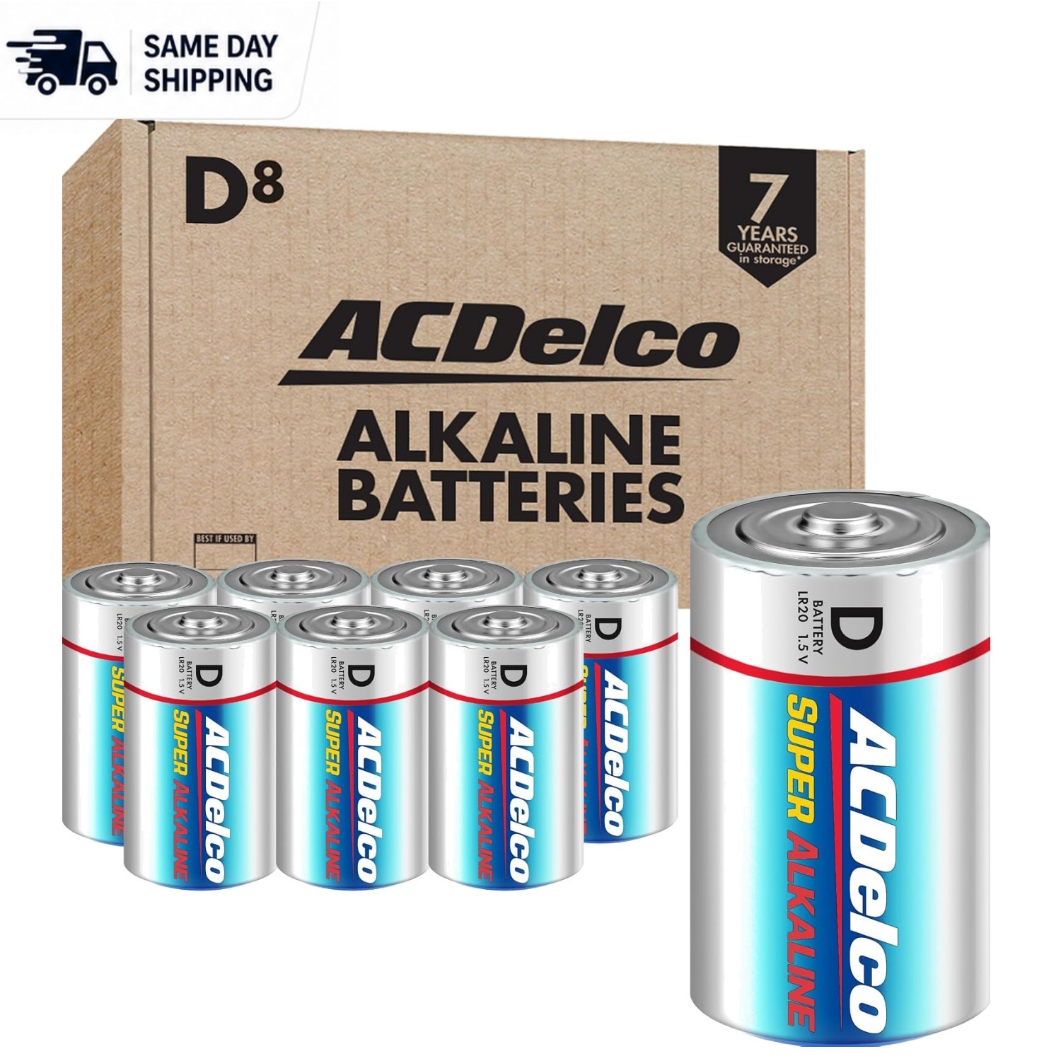 Guaranteed Long-Lasting Power: ACDelco 8 Count D Batteries for All Your Needs