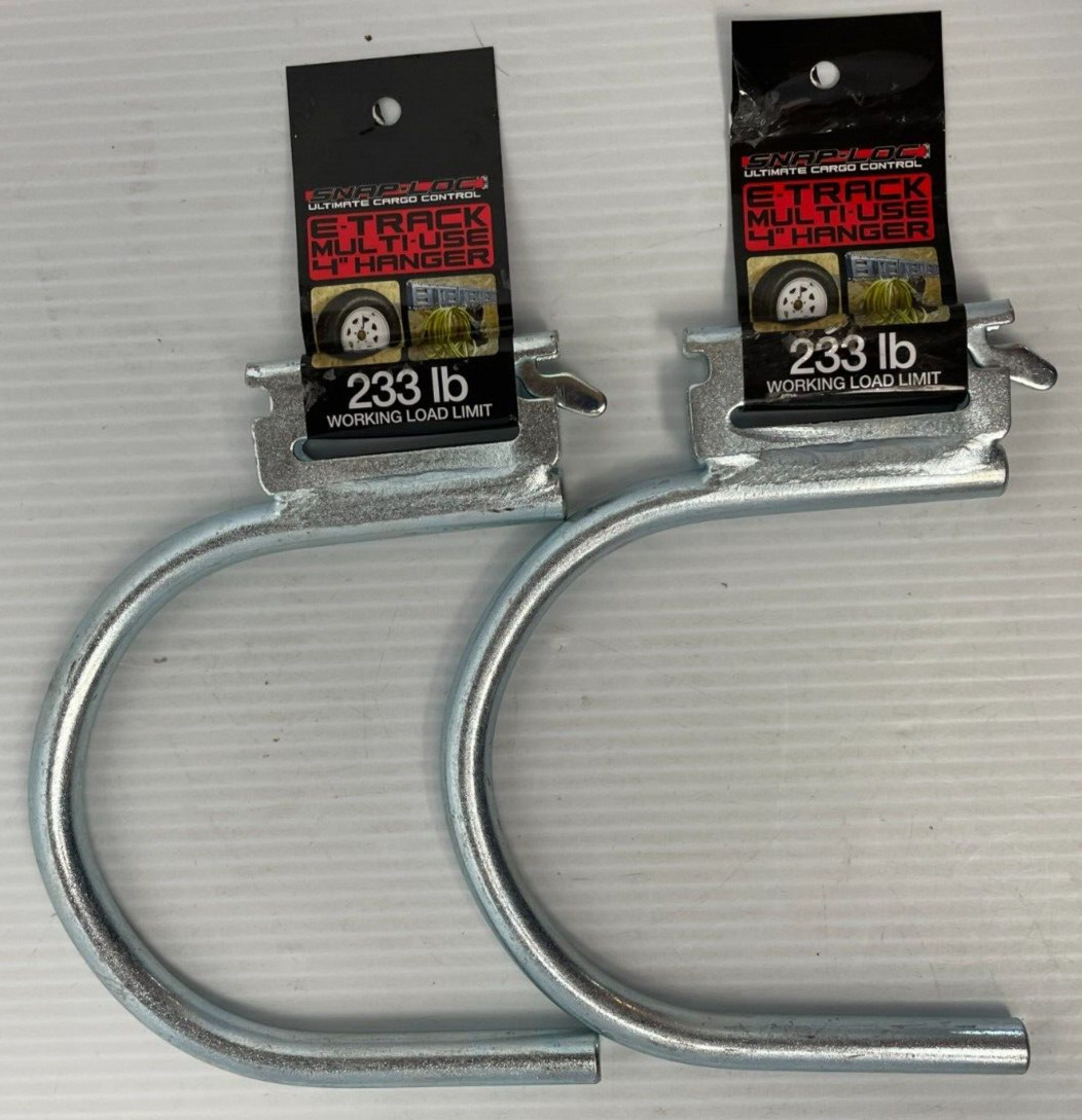 Snap Loc Cargo Control E-Track Multi-Use Heavy Duty 4" Hanger Hook 233lb 2-Pack