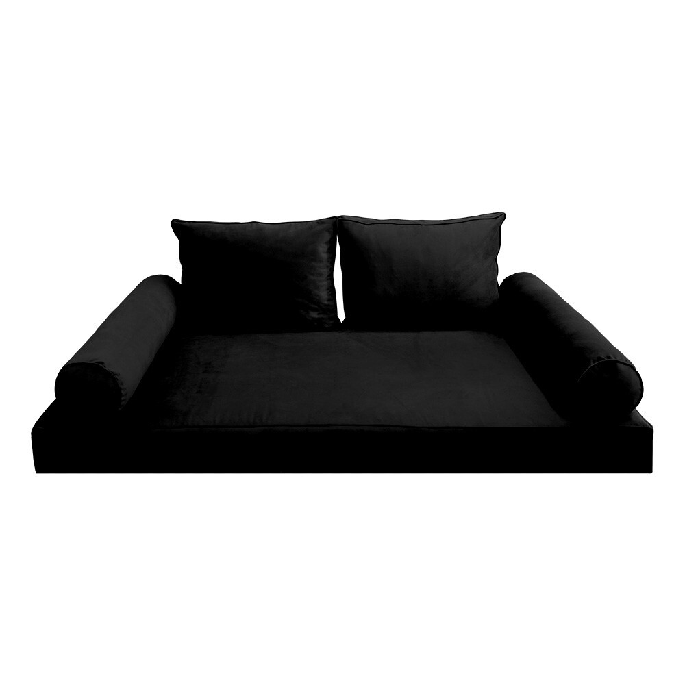 V1 Velvet Indoor Daybed Mattress Pillow Cover Complete Set Pipe Trim Twin AD374