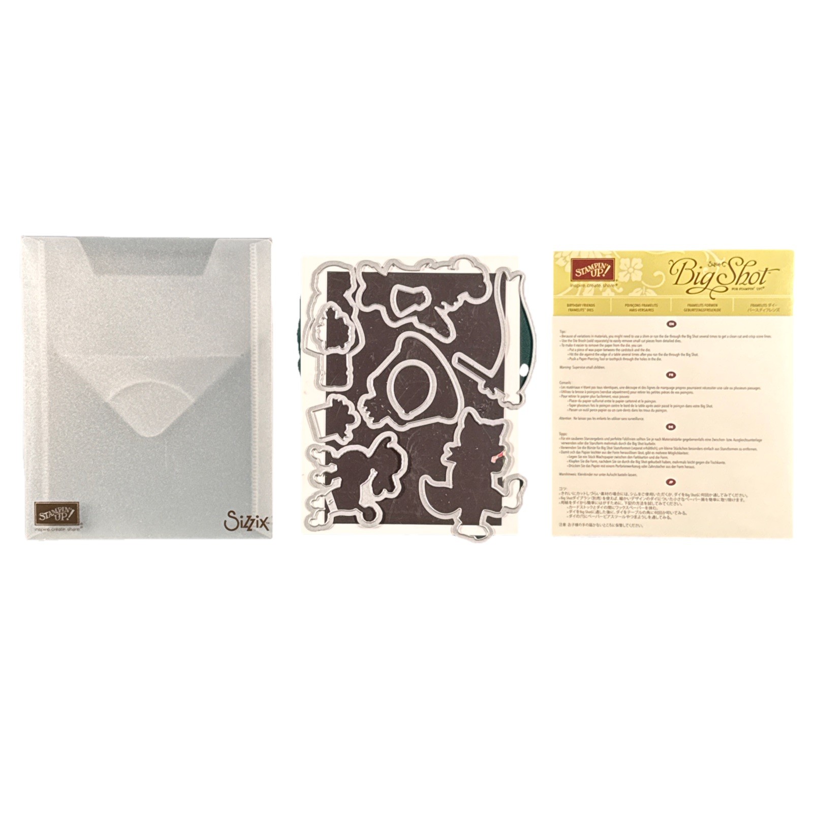 Stampin' Up! Birthday Friends Framelits Dies 143658 Party Balloon Cake Retired