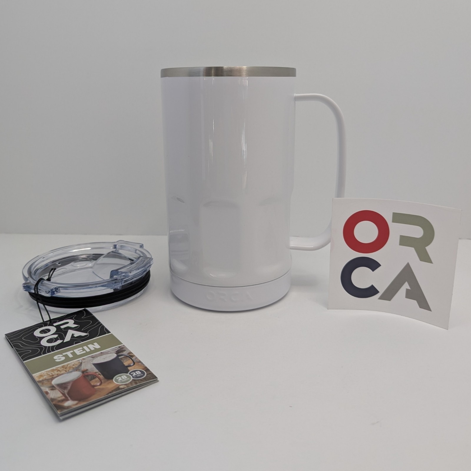 ORCA Stein Pearl White 28oz Stainless Steel Insulated Mug TumblerHandle 2 Pack