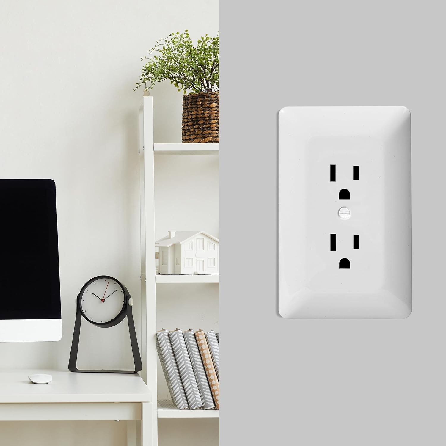 Bates- Duplex Wall Plate 5 Pack White Outlet Covers Wall Plate