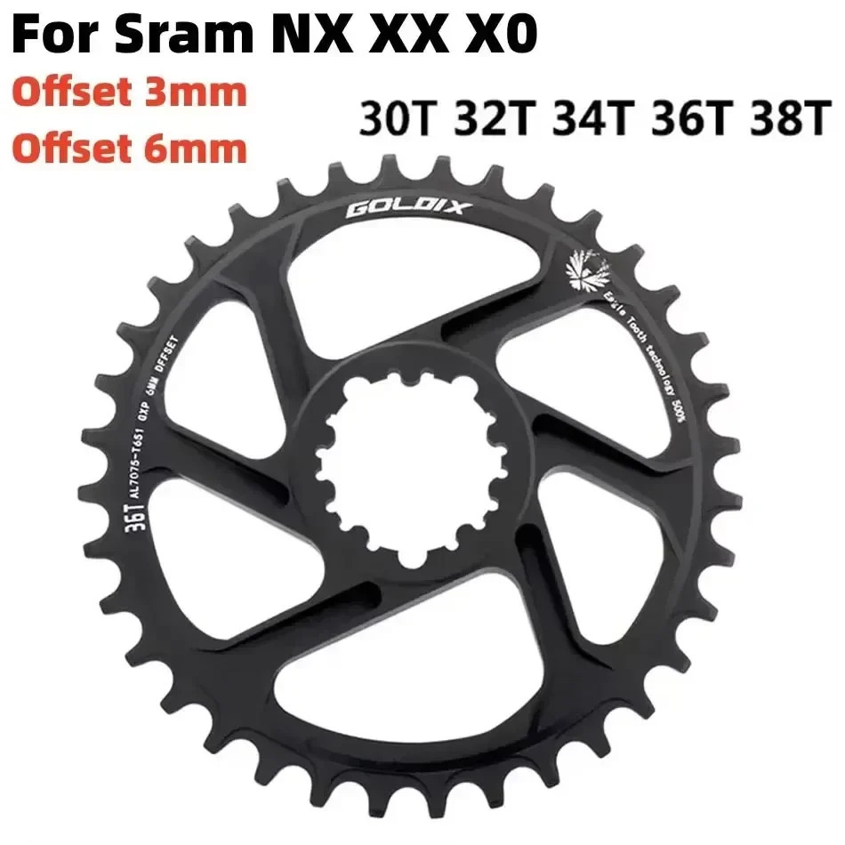Direct Mount MTB Chainring 30T-38T 3 Bolt Offset 0-6MM 9-12 Speed