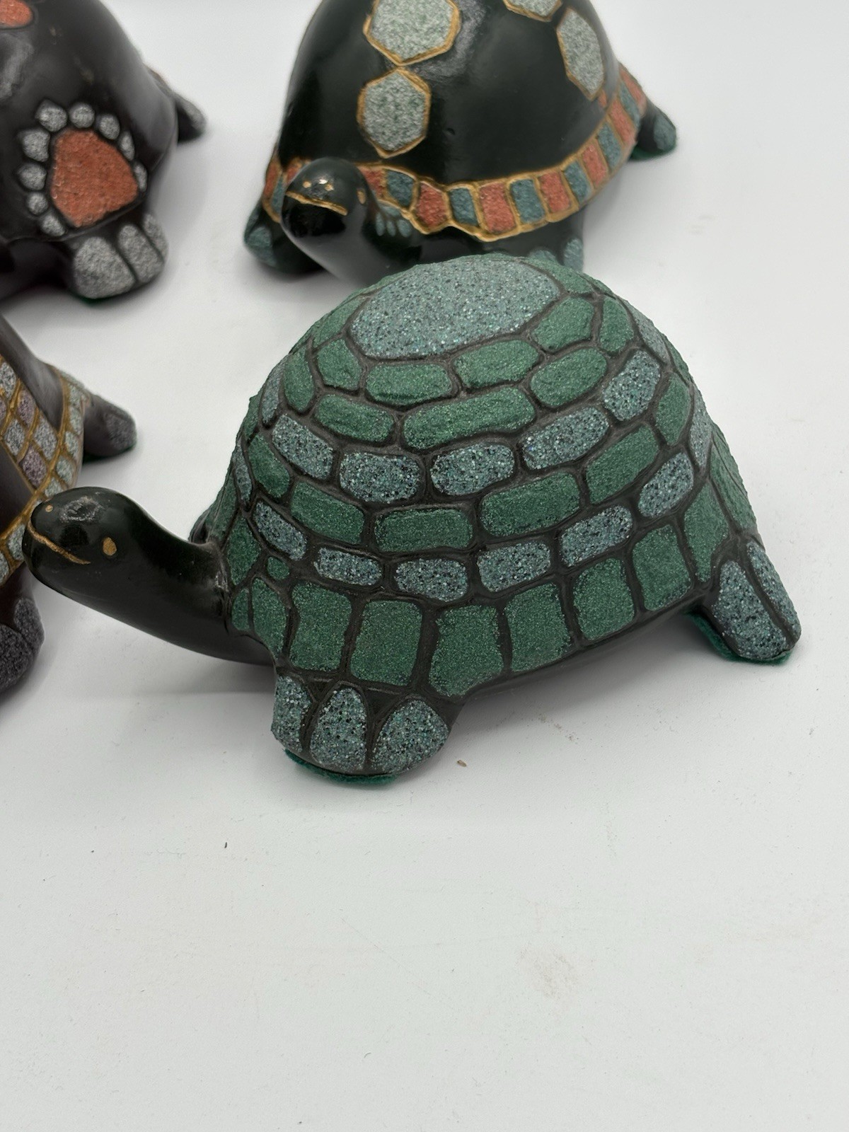 4 Hand Made Turtles; Garden Decoration Figure Tortoise