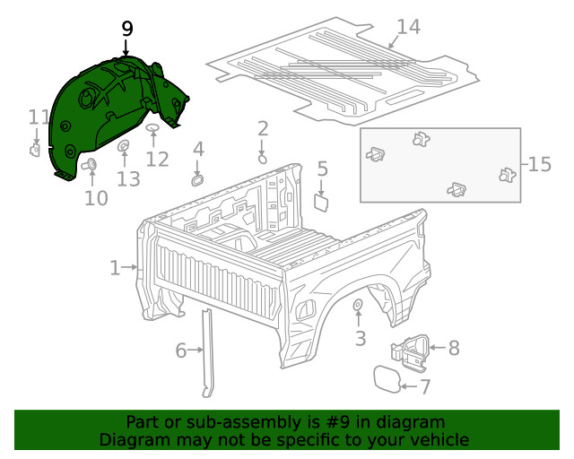 Genuine GM Rear Driver Side Wheelhouse Liner 84507682