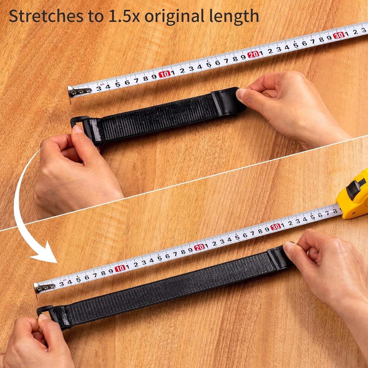 Versatile 10 Pack 6'' x 1'' Elastic Hook and Loop Straps with Anti-Slip Design
