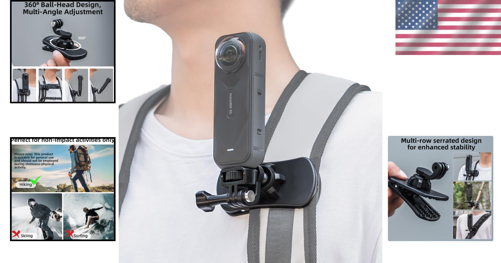 Lightweight 1/4" Quick Release Backpack Camera Mount - Effortless Filming