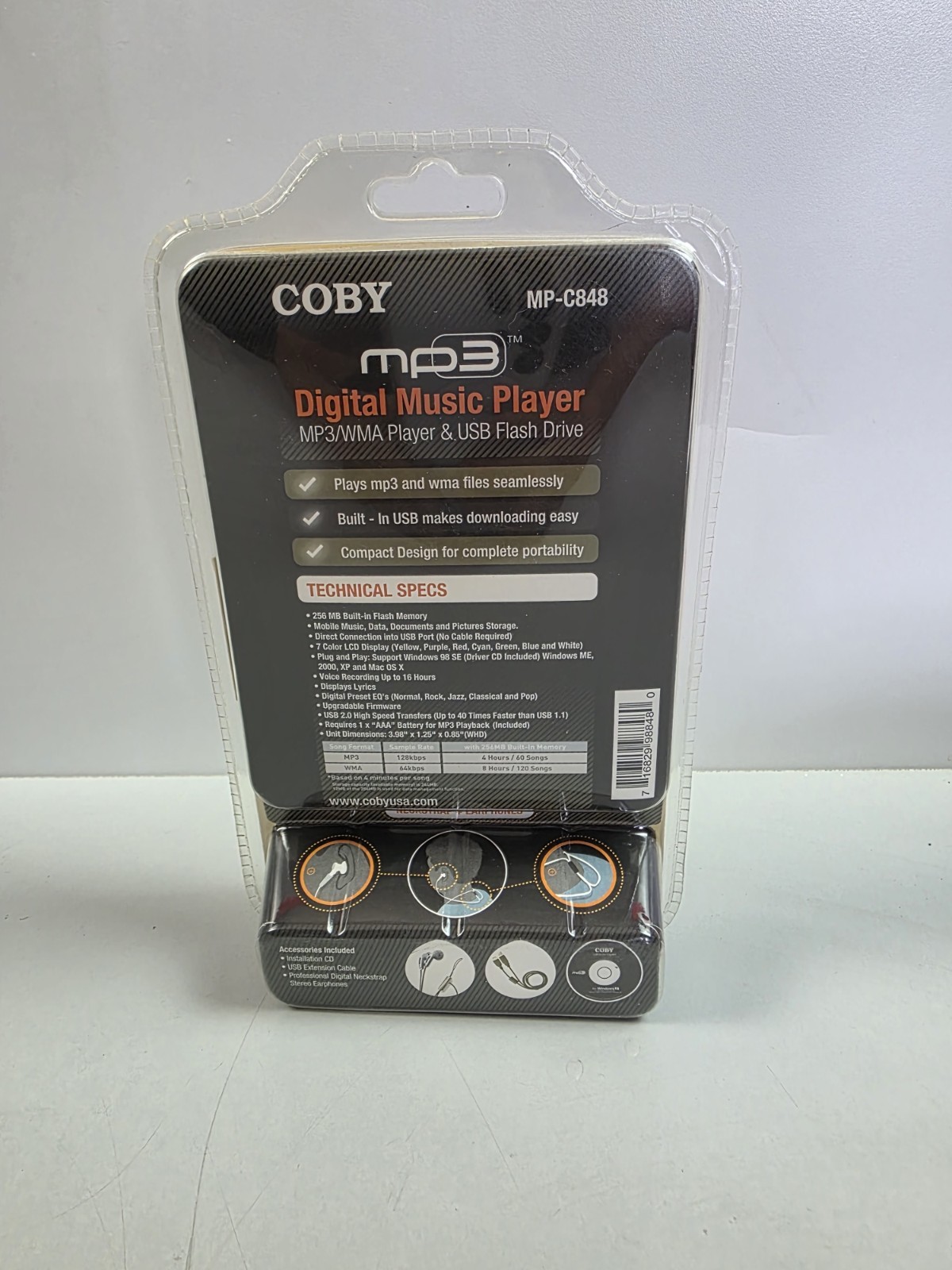 COBY MP-C848 Mp3 Digital Music Player With 256 MB USB