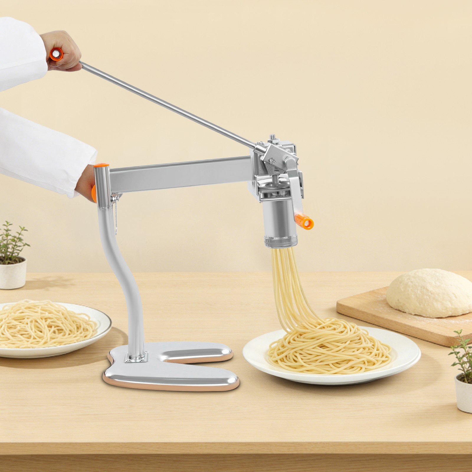 Household Noodle Maker Manual Noodle Maker Portable Pasta Maker Machine Silver
