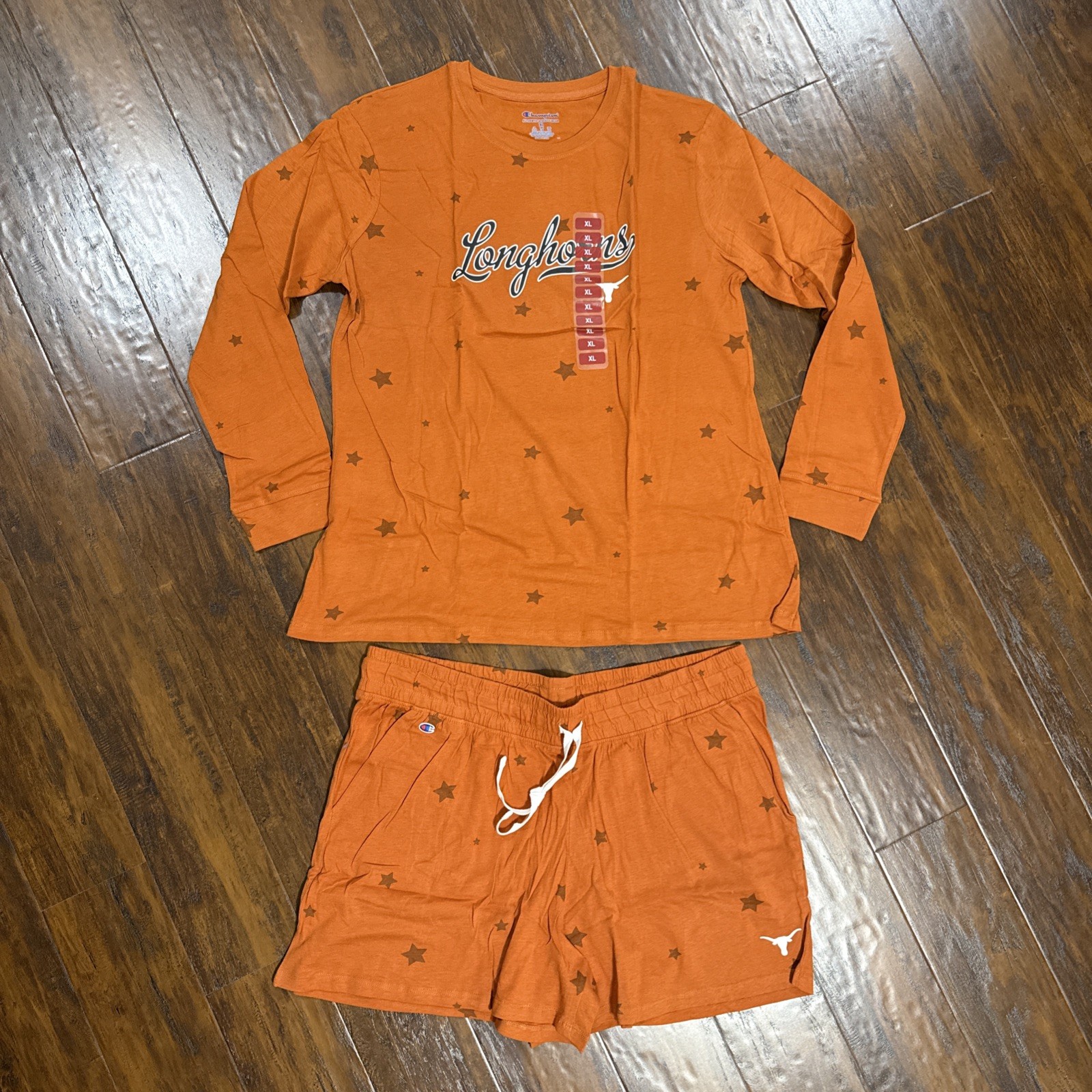 New Texas Longhorns Ladies Womens Lounge Set Sz XL 2 Piece Orange Champion