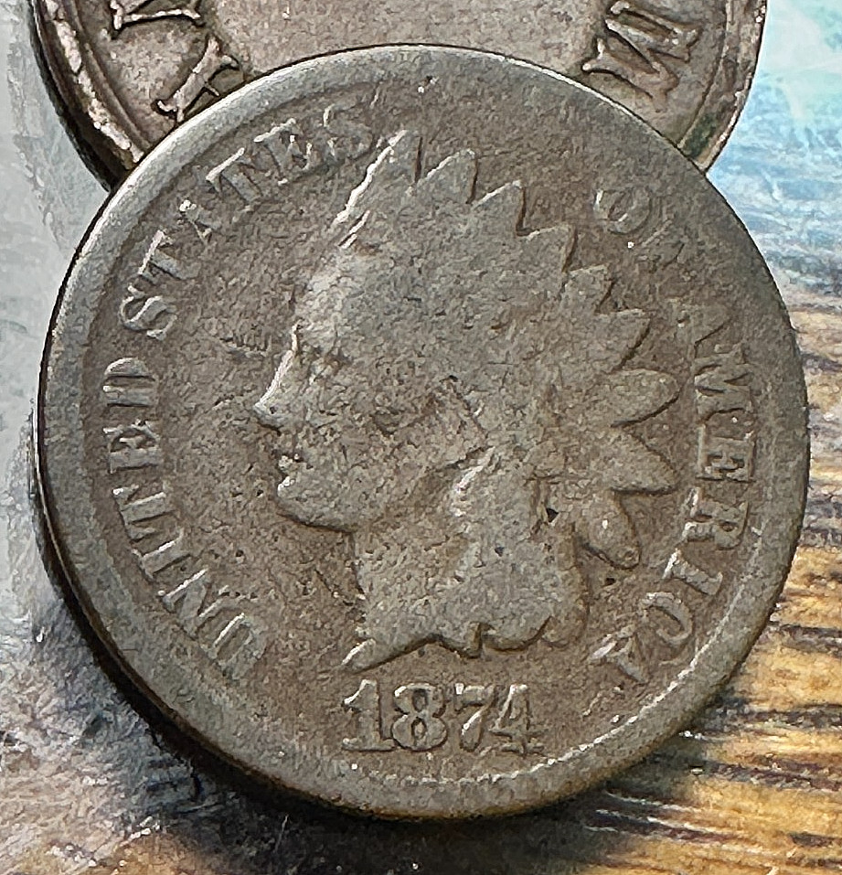 1874 Indian Cent Nice Original Good CHRC