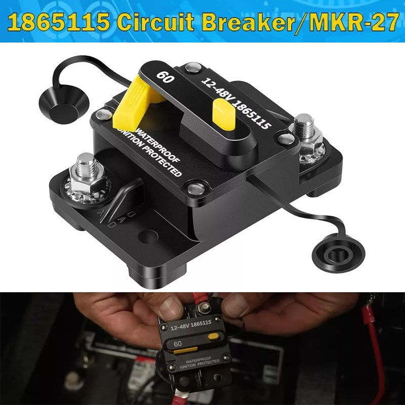 For Minn Kota Manual Reset Circuit Breaker Waterproof 12-48Volt; 60 Amp Rating