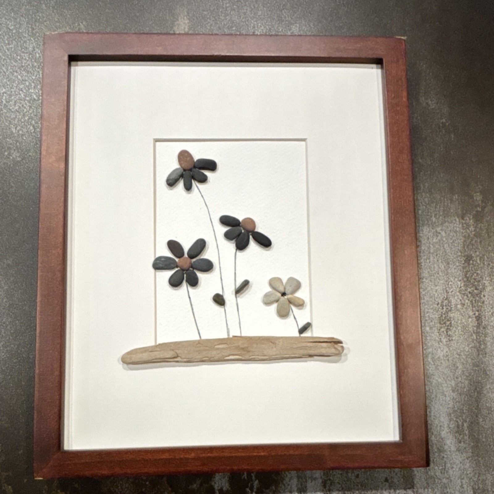 Pebble art. Original Mixed Media Art, One of a Kind