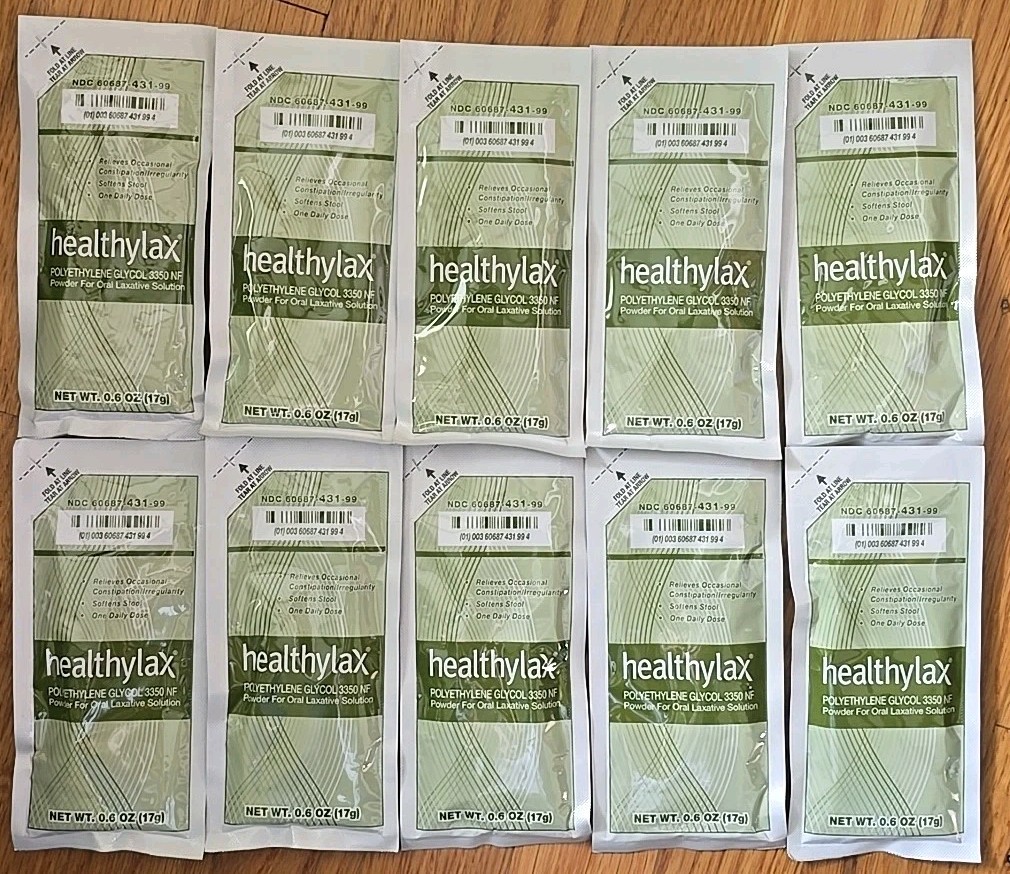 Healthylax Polyethylene Glycol 3350 17g Powder, 10 Sachets