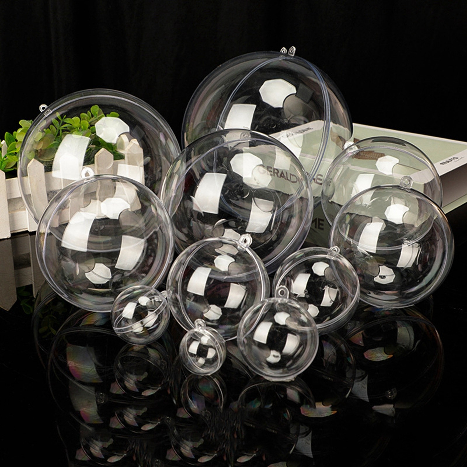 5pcs Craft Clear Plastic Large Balls 60mm 70mm 80mm 90mm 100mm 2-part Spheres