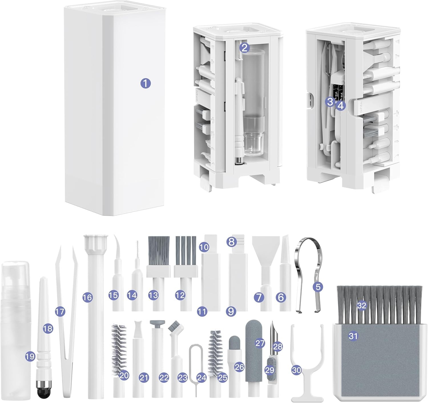 32-in-1 Multi-Functional Cleaning Kit for Electronics inlcuding Headphones,Mo...