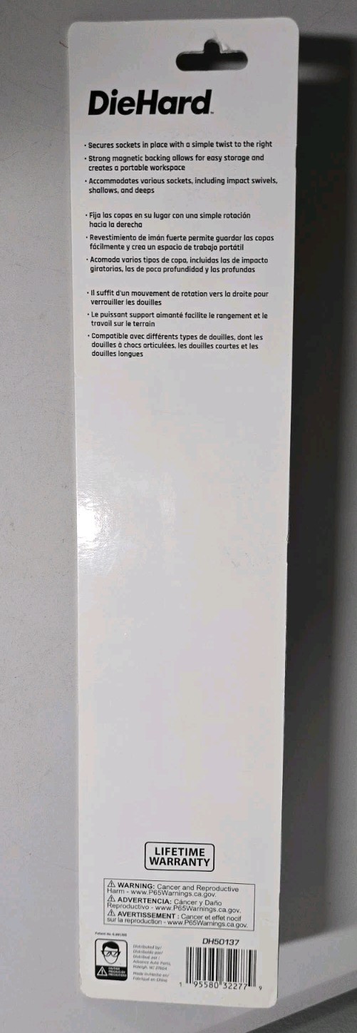 Diehard DH50137 Tools 1/2” Drive Metric Magnetic Socket Rail