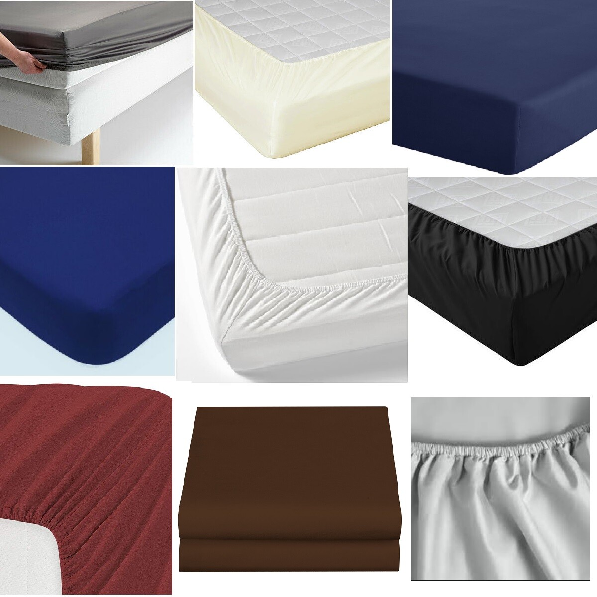 1 Piece Bottom/Fitted Sheet 600 TC Cotton || Full Queen Pocket up to 17"