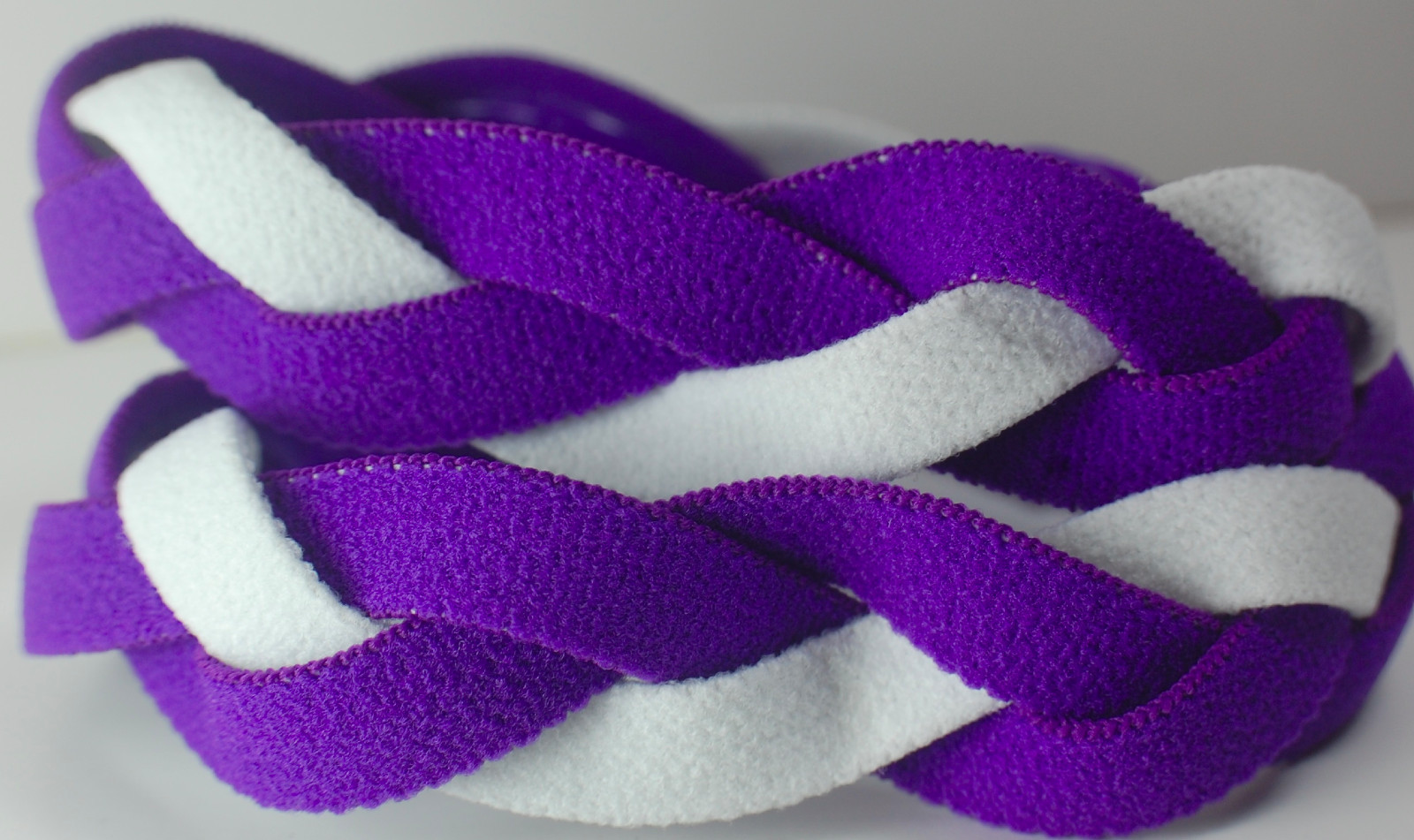 NEW! Purple White Braided Hair Band Head Under Sweaty Headband Armour Non Slip