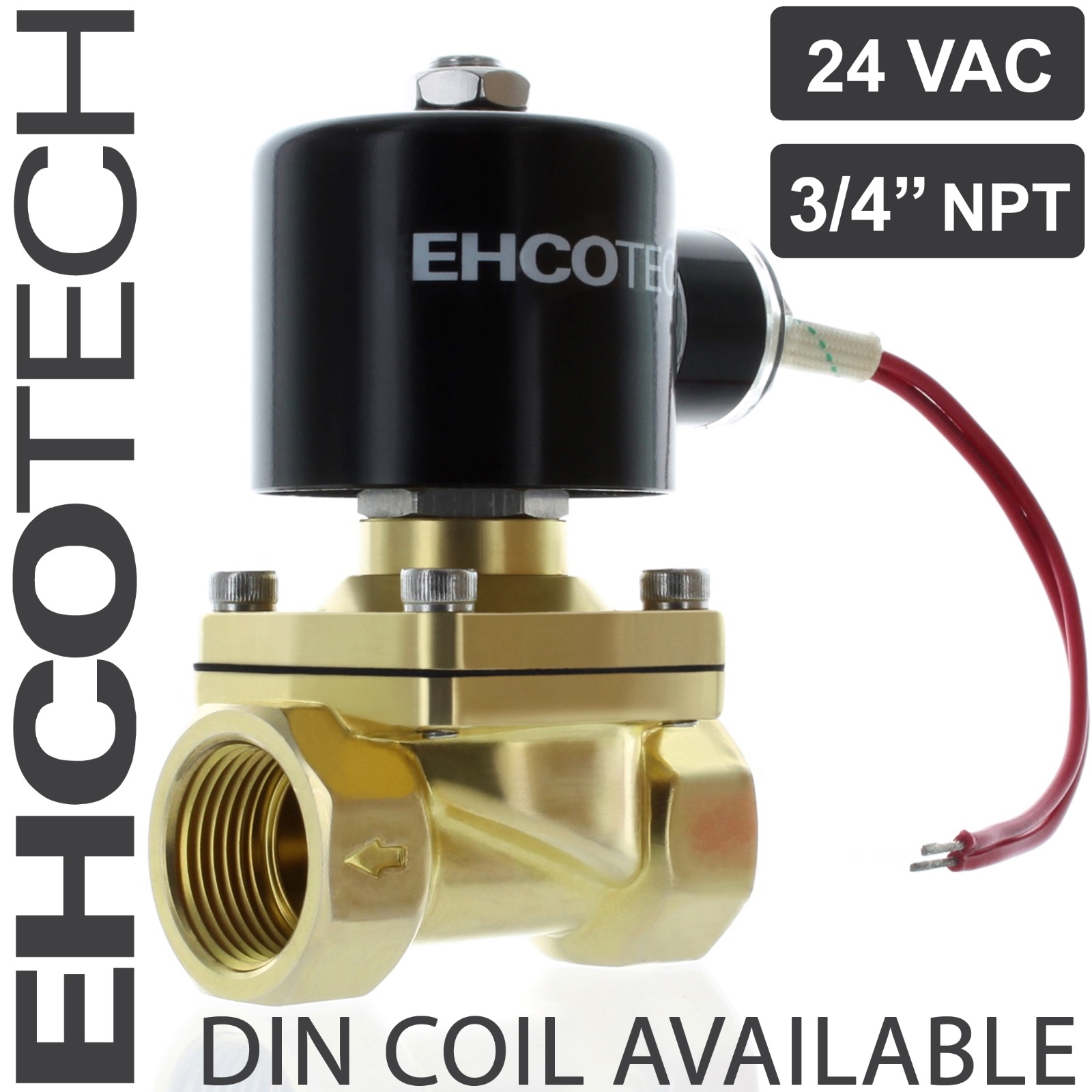 3/4" Brass Electric Solenoid Valve 24-VAC 24-Volt AC Water Air Gas VITON NC B21V
