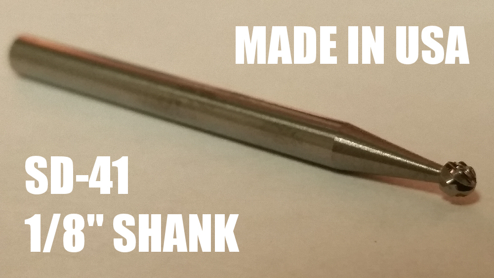 SD41D Ball Shape SOLID Carbide Burr Bur Cutting Tool Die Grinder Bit 1/8"