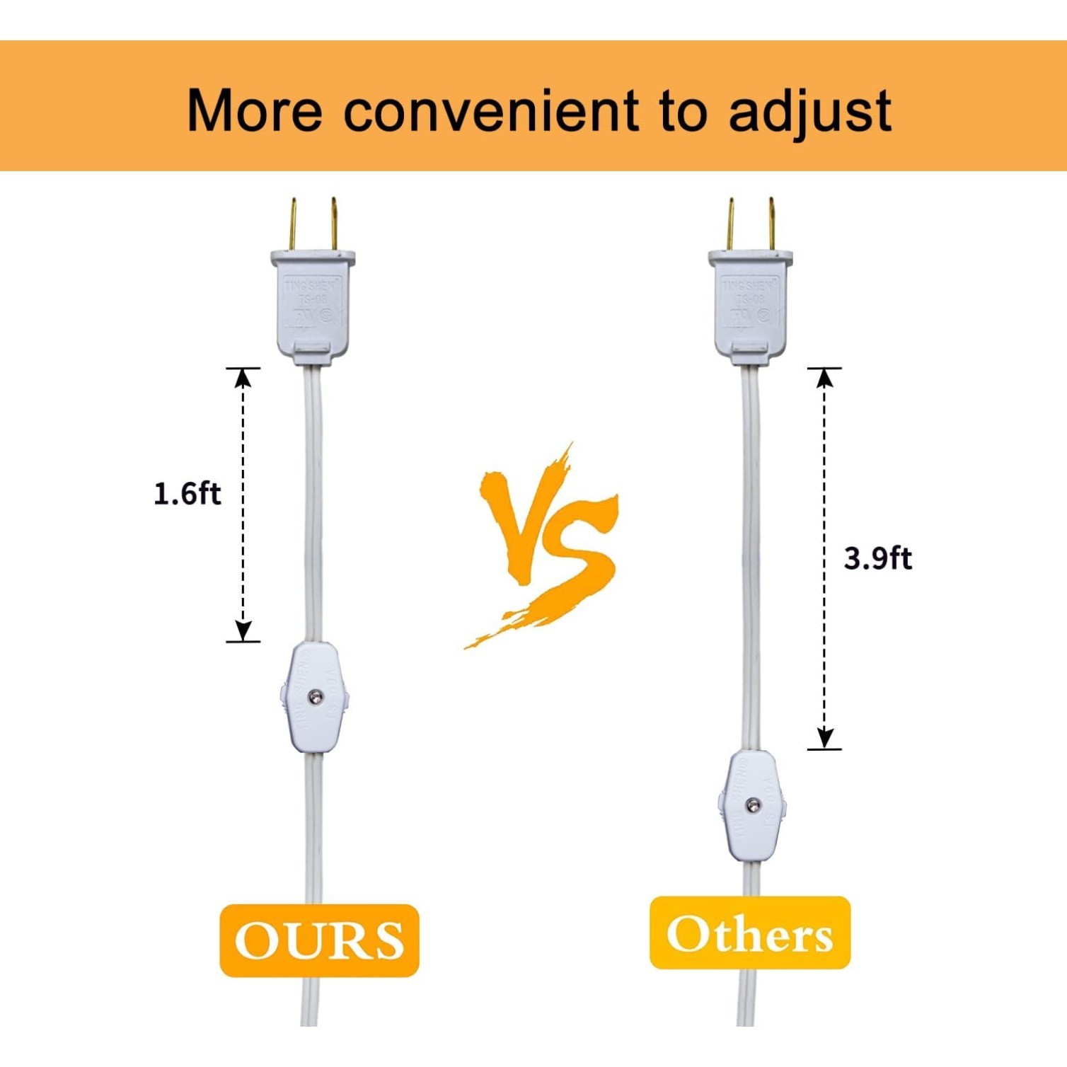 Set of 2 Accessory Cord with 2 C7 Led Light Bulb 6Ft Light IndoorString Lights