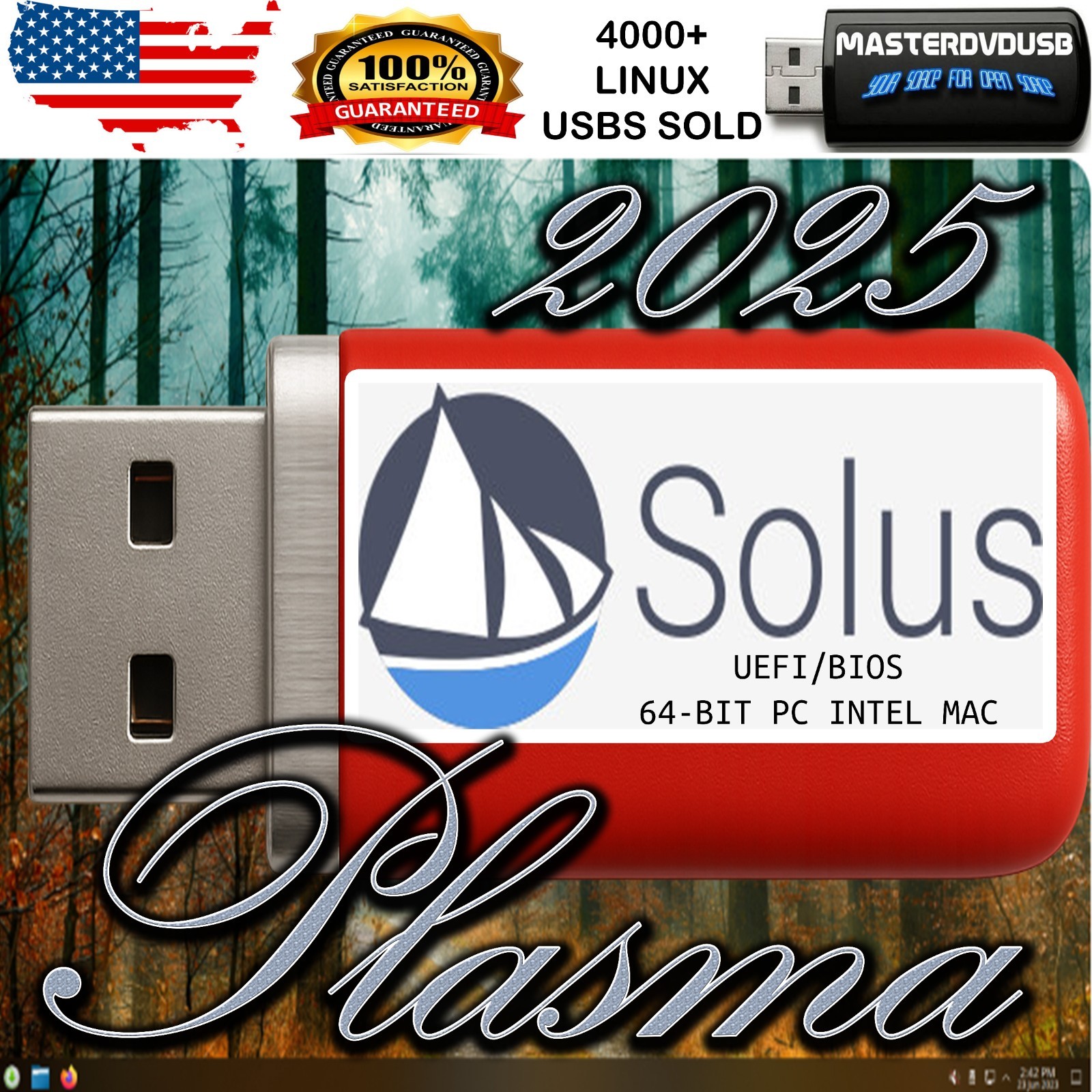 Solus Plasma 2025 USB Live Installer – Latest Version – PC & Intel Mac UEFI/BIOS