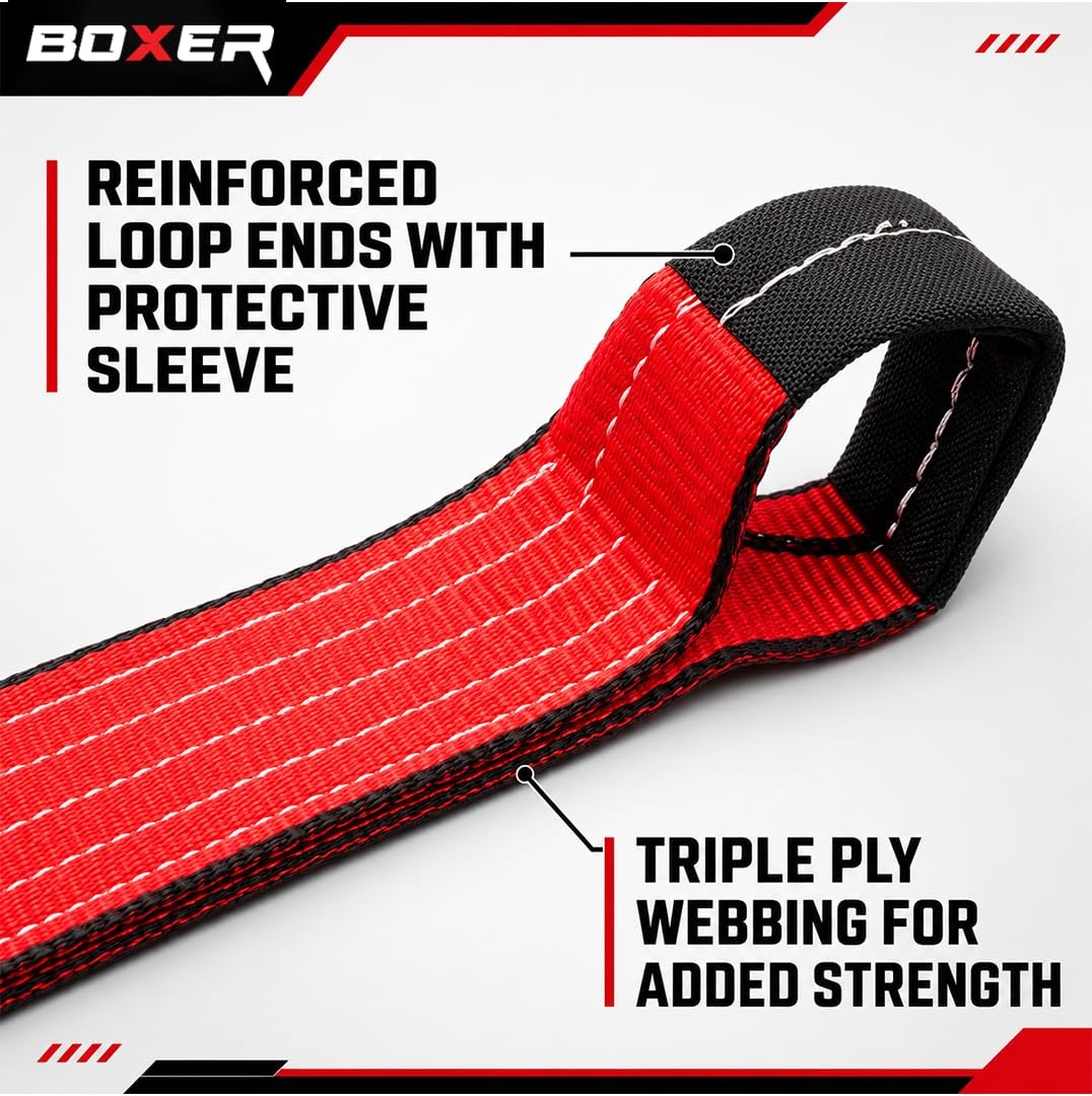 BoxerTool 8 Point Roll Back Vehicle Tie Down Straps with Chain Extension 2" X...
