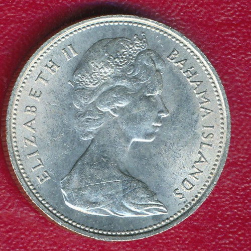 BAHAMAS 1966 50 CENT SILVER COIN **BRILLIANT UNCIRCULATED** FREE SHIPPING!!