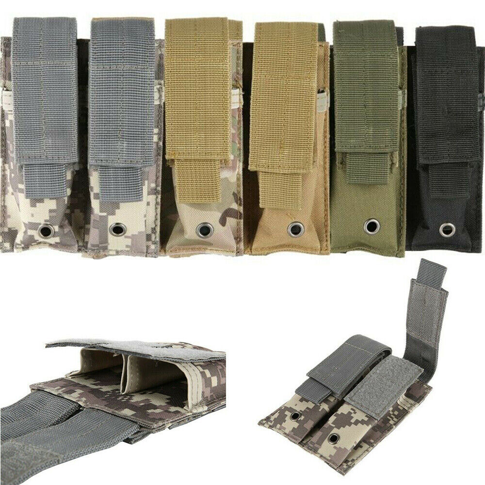 US FAST Outdoor Tactical Pistol Molle Double Magazine Pouch Pistol Mag Small Bag