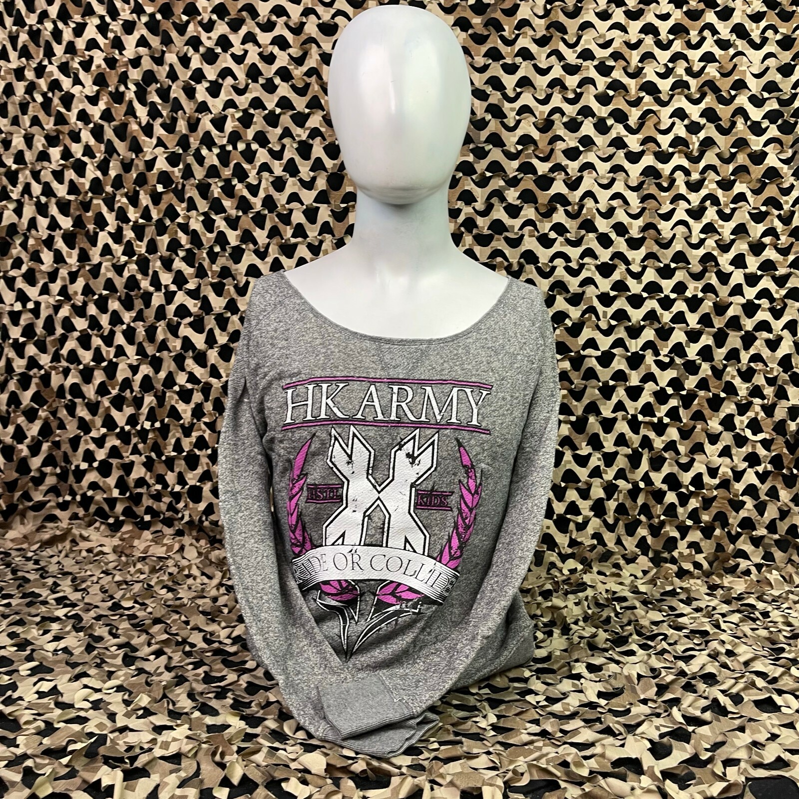 NEW HK Army Crest Girl's Sweater - Grey - Large