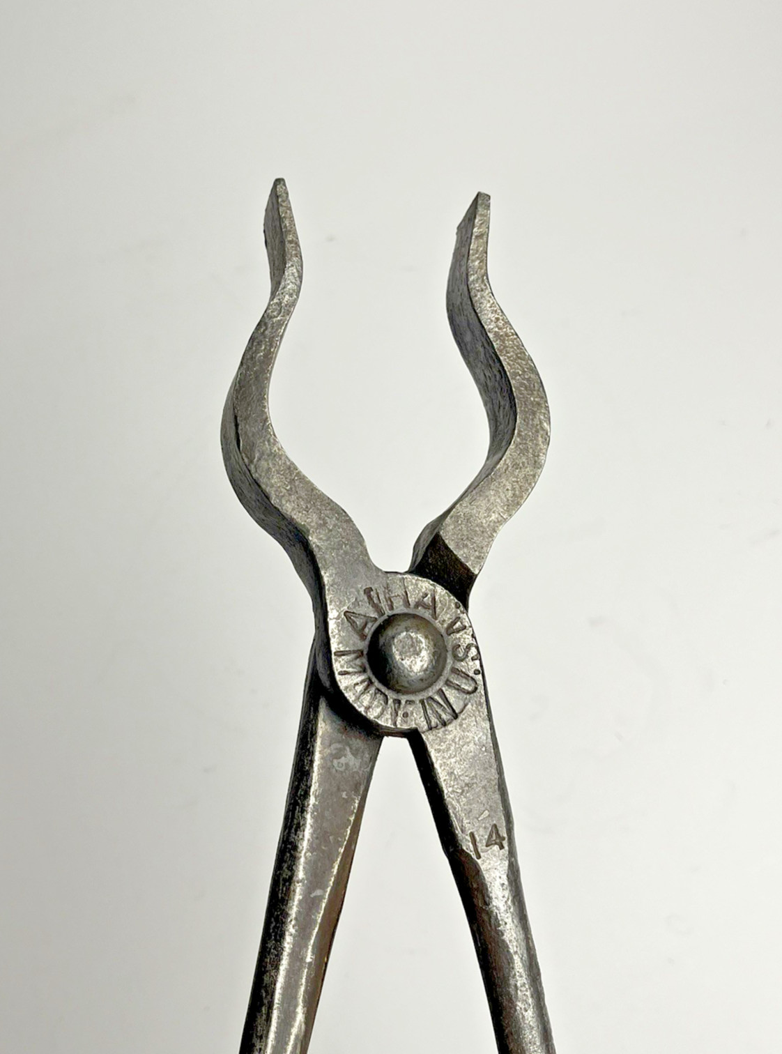 Vintage Atha Tools No. 14 Blacksmithing Tongs Made In USA 24” Long Curved Jaws