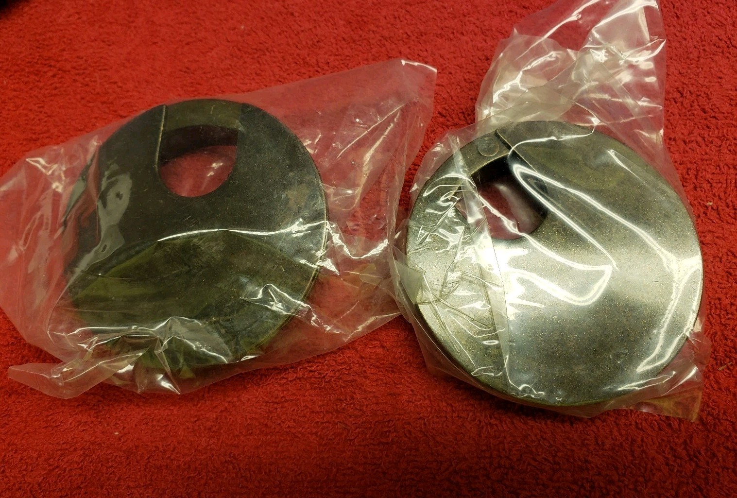 Grommets 3" Brown Computer Desk Table Manages Wires Cords Cables - Set Of 2