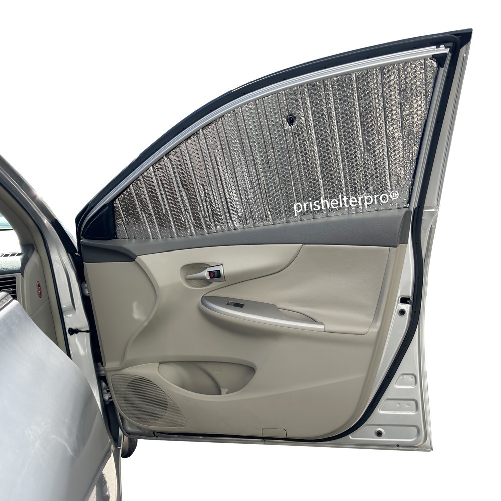 Fit For Corolla 2009-2013 Side Window Black Silver Camp Privacy Sunshade 4pcs