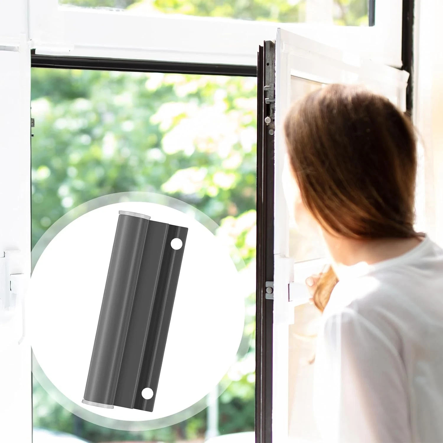 2 Sets Hinge Leaf for Screen Doors Gray Upper Storm Aluminum Door Replacement Pa