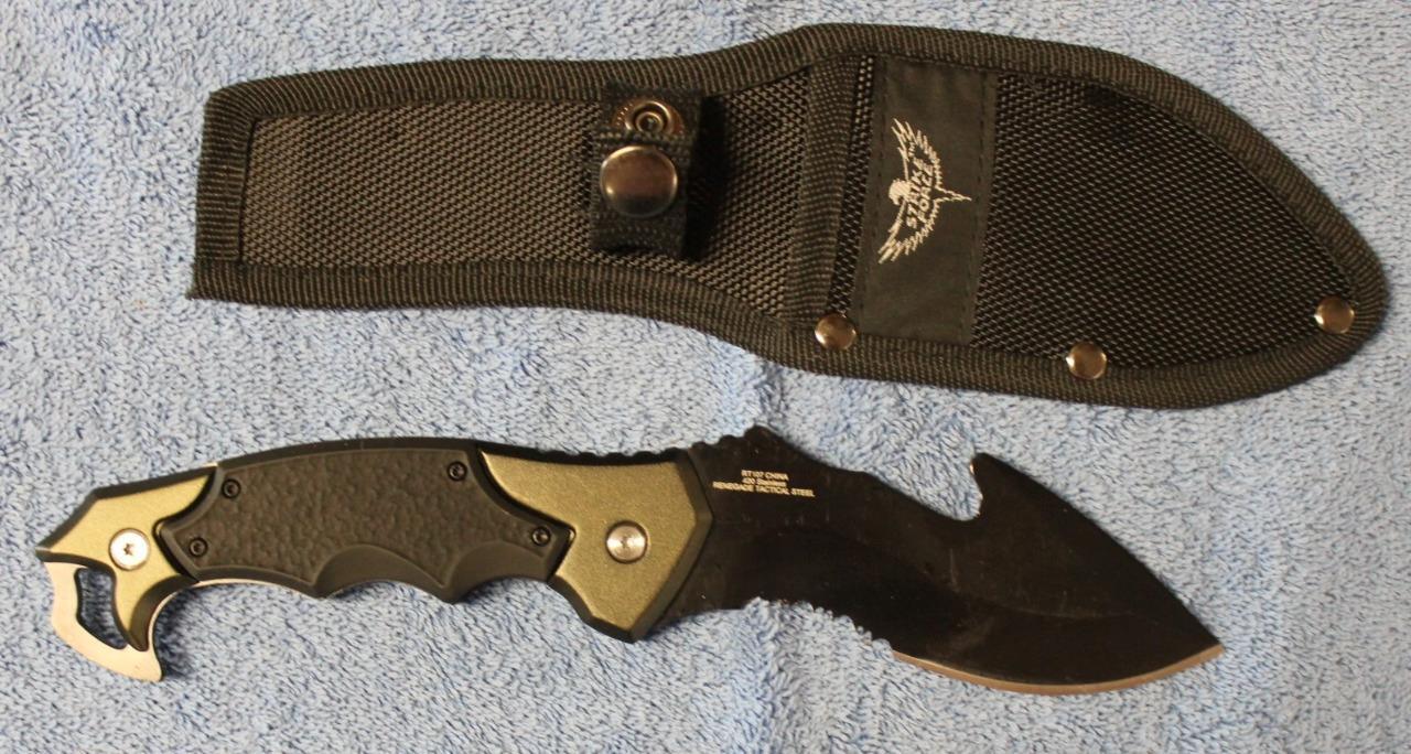 Renegade RT107 G4 Claw Gut Hook Combo Blade OD Green Handles Nylon Sheath NEW!