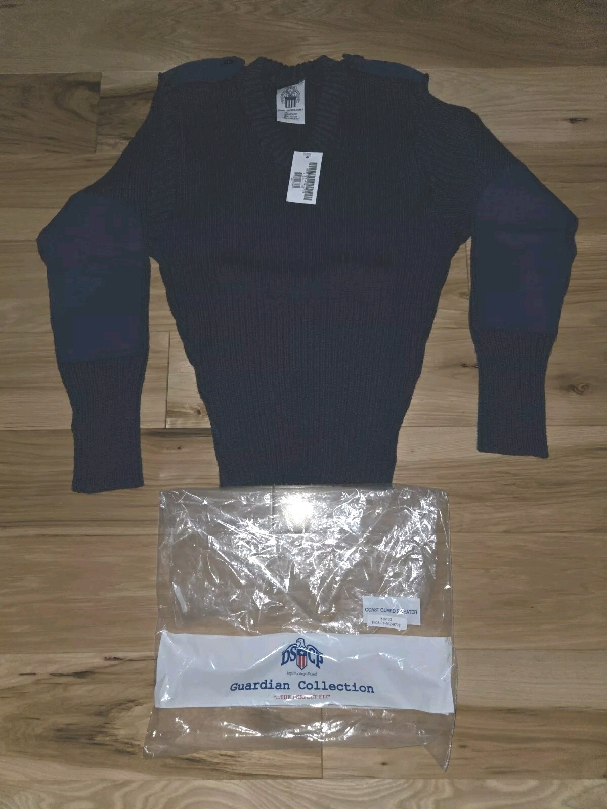 NEW Old Stock US Coast Guard Commando Sweater 100% wool Sz. 32 Guardian Blue