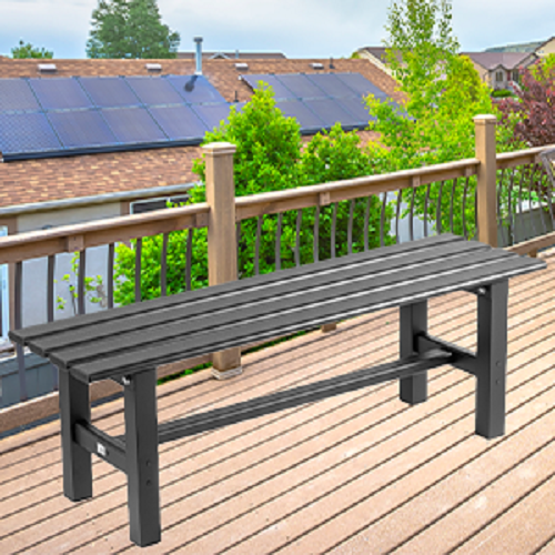Lojok 35.4x14.2x15.7 inch Aluminum Outdoor Bench for Park Garden Patio Lounge