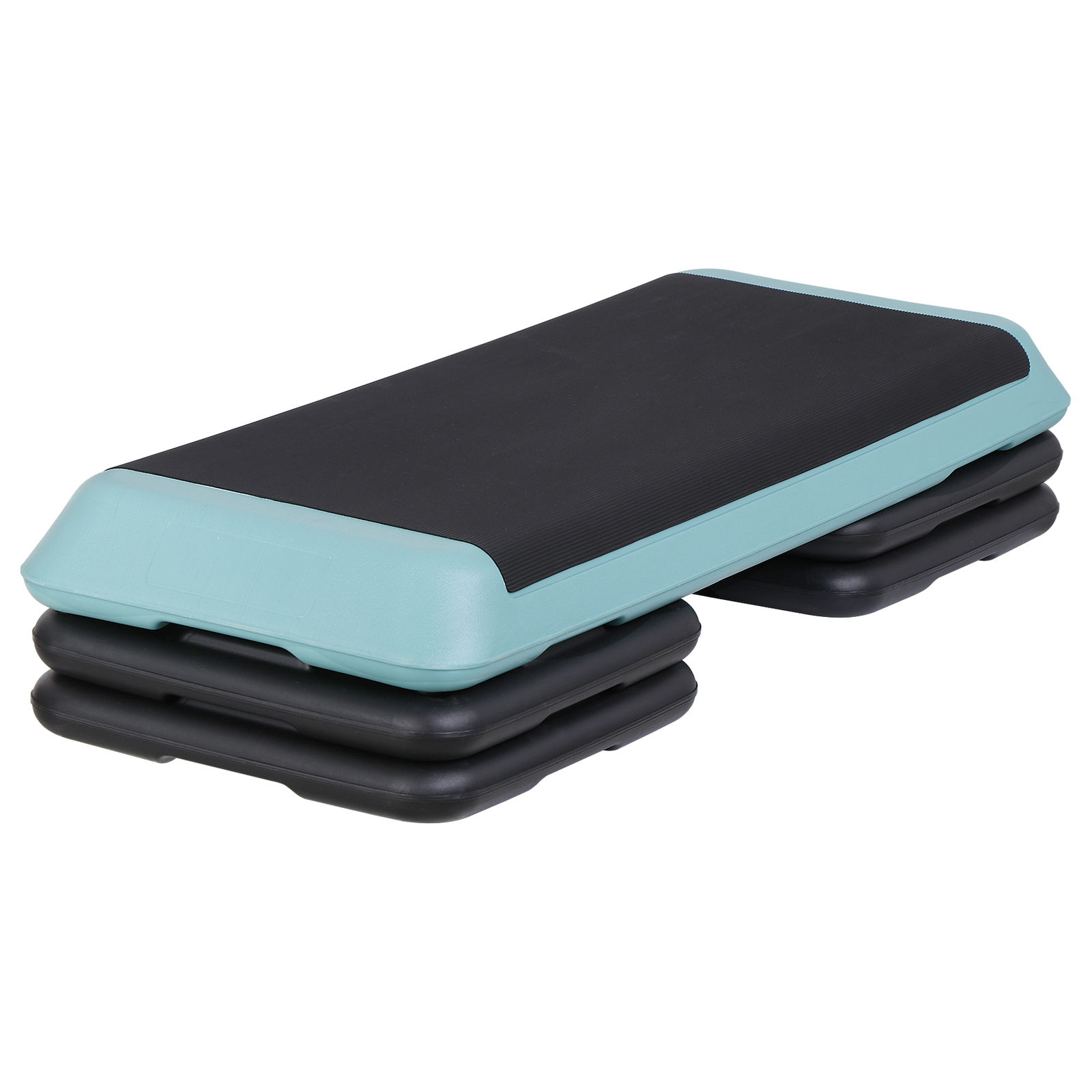 Adjustable Workout Aerobic Exercise Step Platform with 4 Risers Green