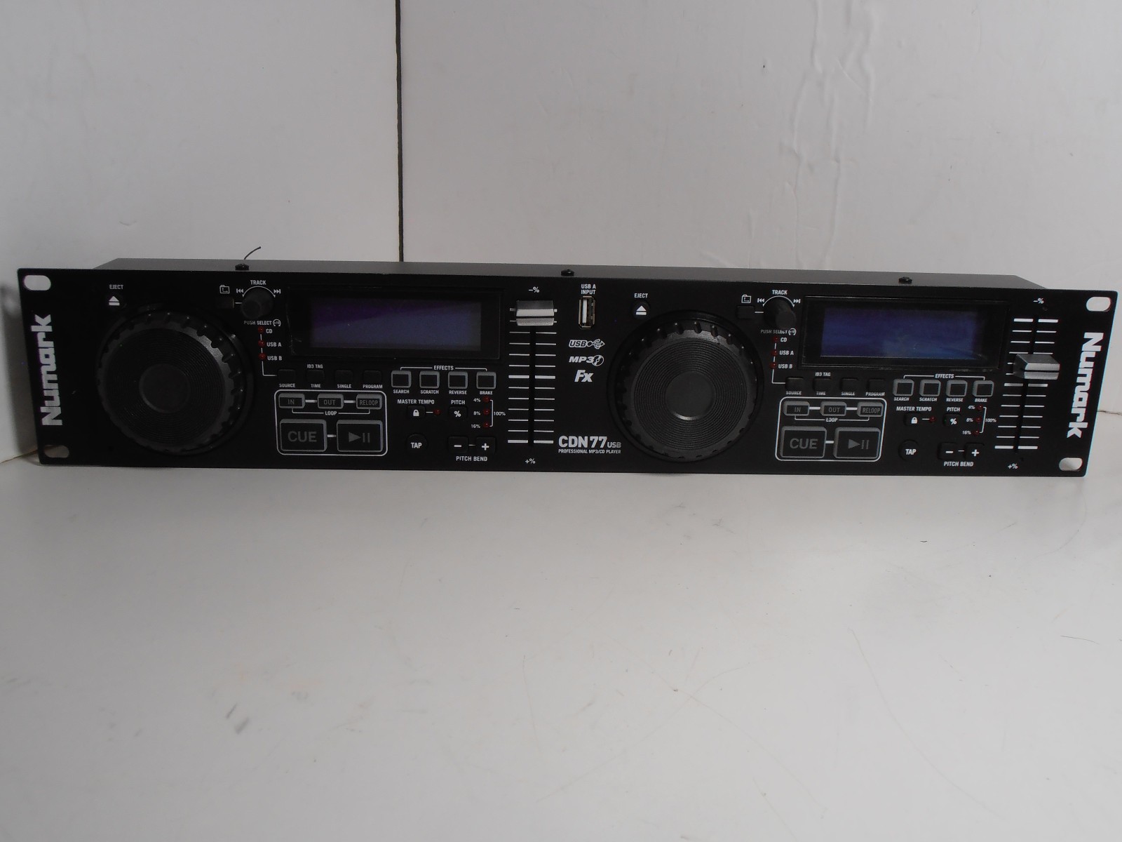 Numark CDN77 usb Pro MP3-CD Controller Rack Mount Dual Display Unknown Condition