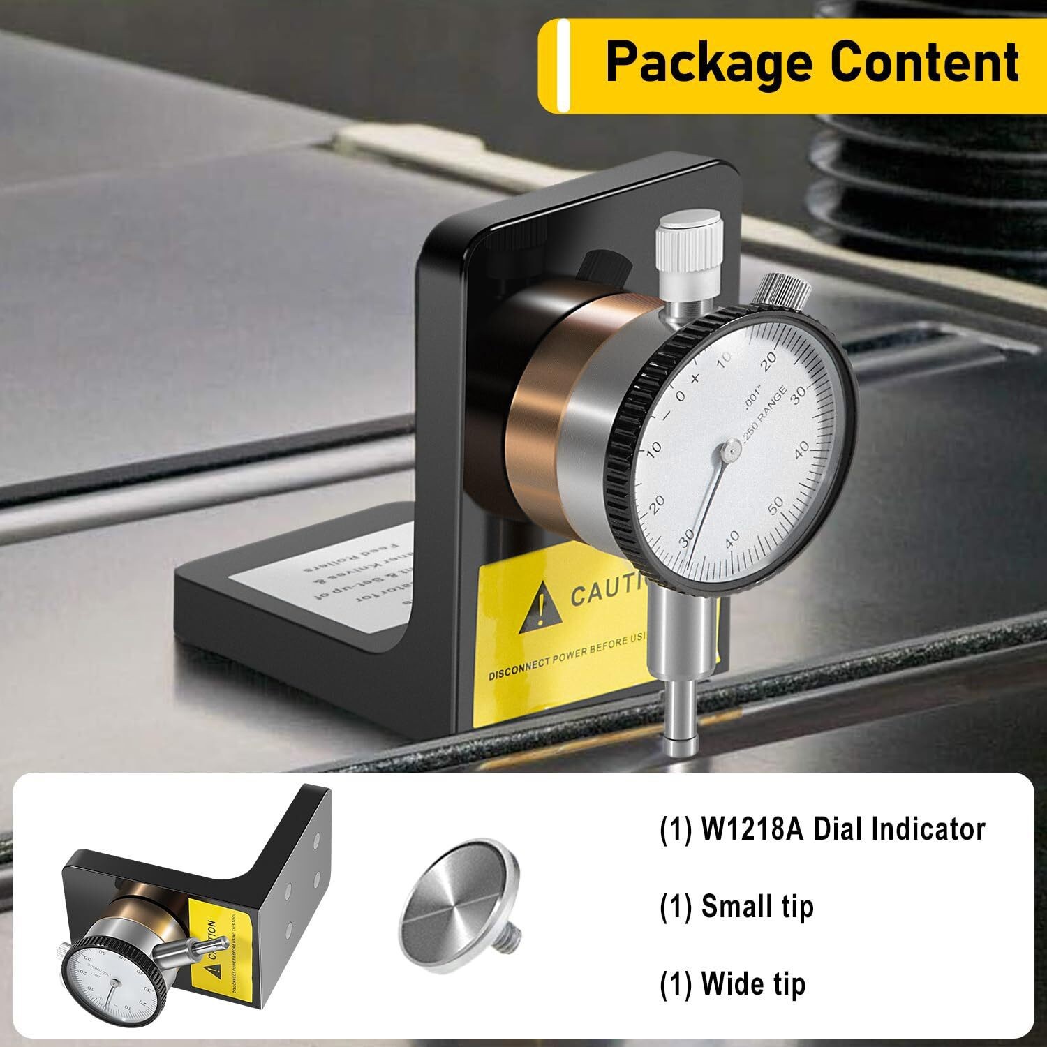 W1218A Dial Indicator Magnetic Base 360° for Planer Jointer Woodworking Setup