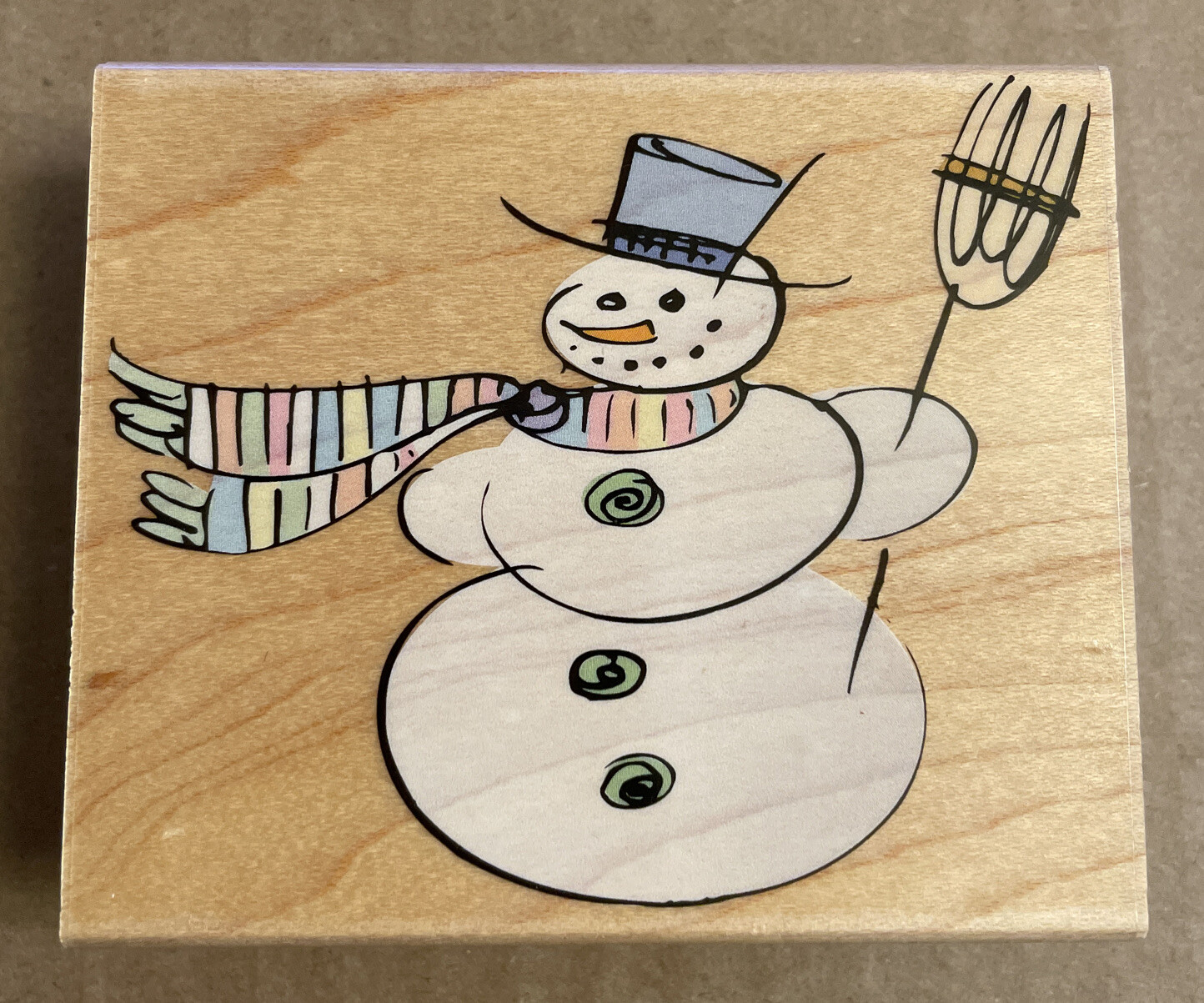 VTG ~ Hero Arts ~ Sketched Snowman 2006 - H4231 ~ Rubber Stamp ~ Brand New!